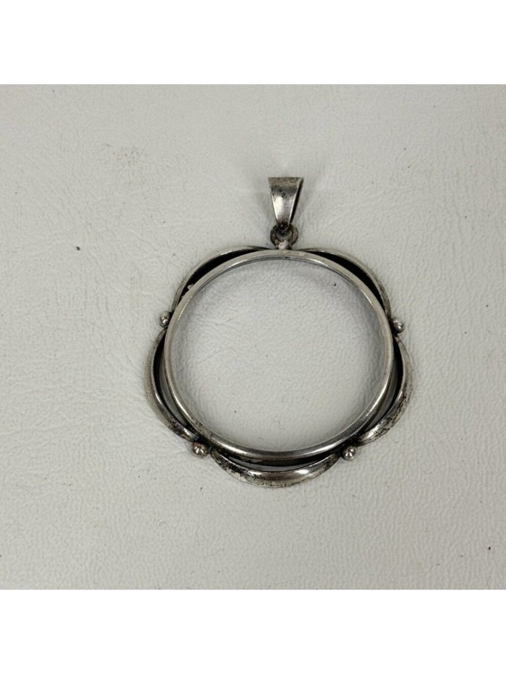 Vintage Sterling Silver Circle Pendant